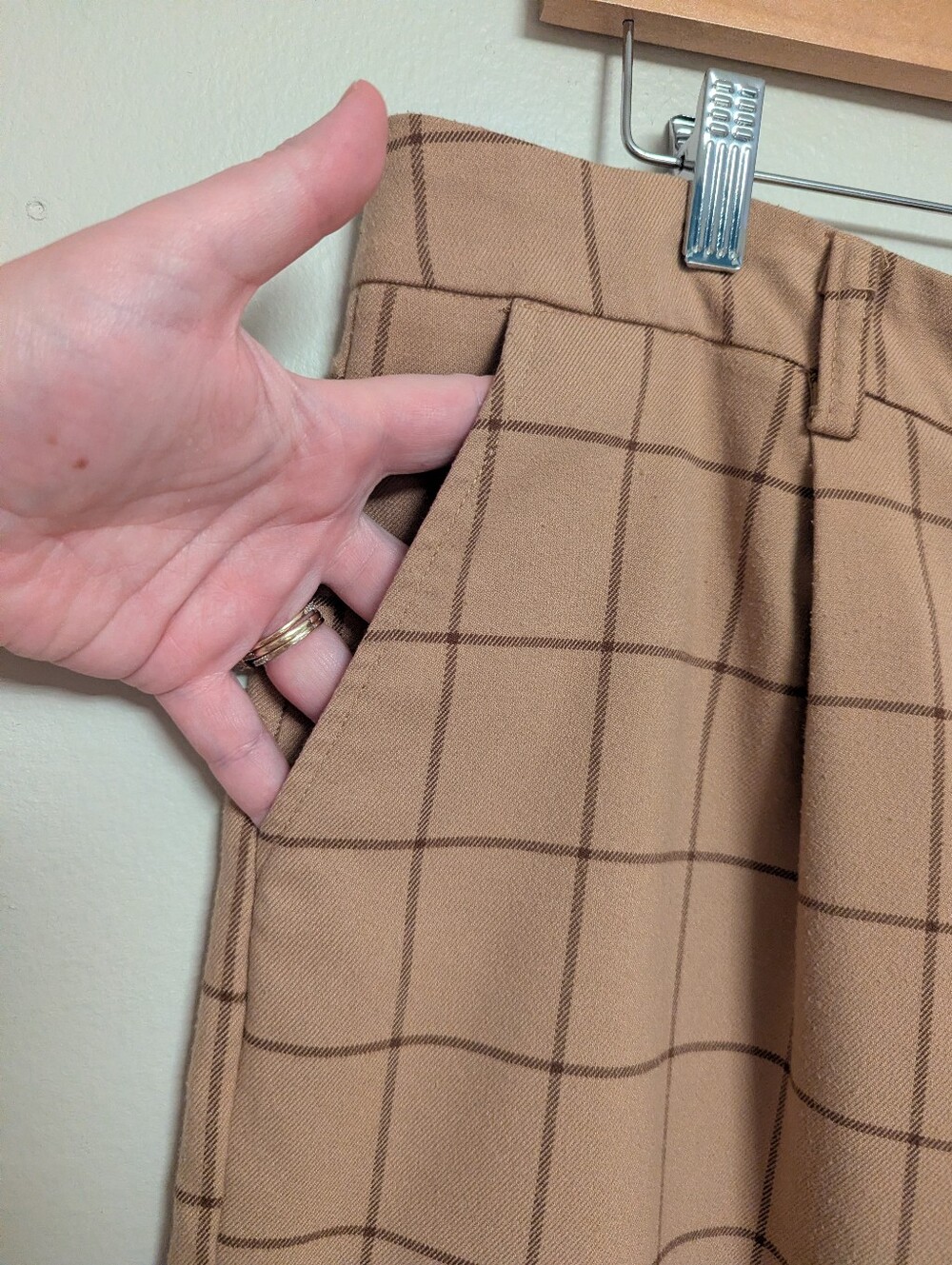 Halogen Windowpane Wide Leg Trousers - Picture 7 of 9